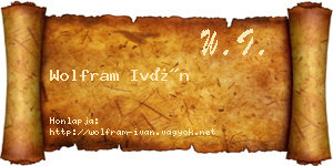 Wolfram Iván névjegykártya